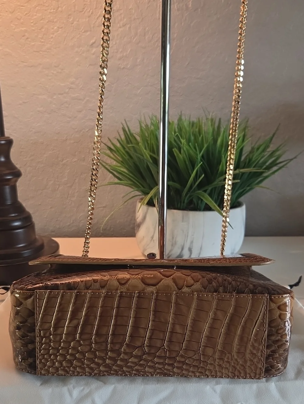 Brahmin Rosalie Shoulder Bag Macchiato Mansuri Python Snake Print NWT